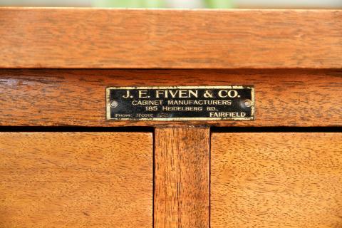 Makers plate - J E Fiven